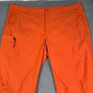 REI Co-op Trailmade Pants Mens 44x30 Orange Hiking Stretch Zip Pocket Drawstring